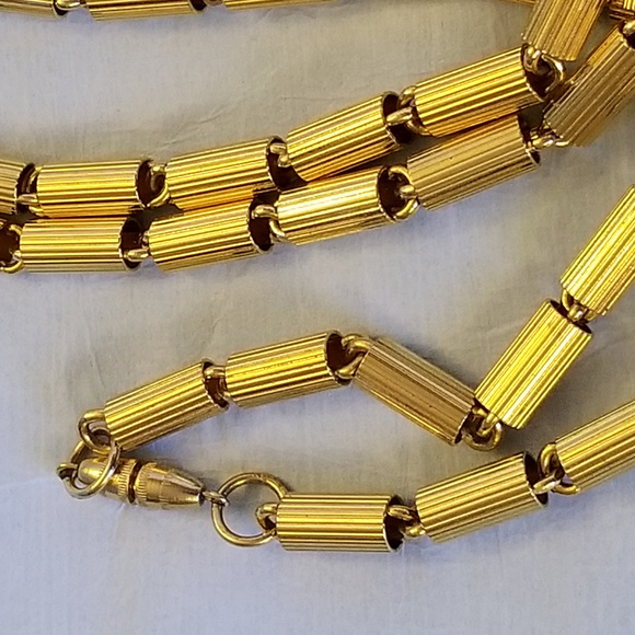 Vintage Circa 1983 Gold Plated Necklace 36" - Picture 6 of 8